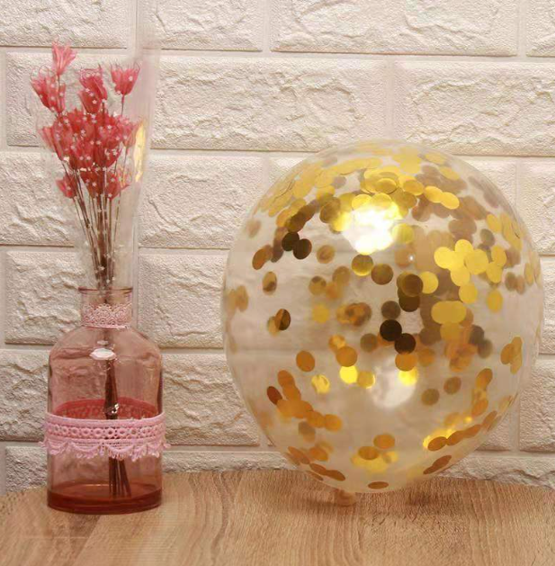 Globo Transparente con Confeti ORO Globo Transparente con Confeti - Imagen 1