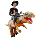 Disfraz Inflable de Dinosaurio T-Rex con Efecto Jinete