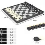 Juego de Ajedrez y Damas 2 en 1 – Tablero Plegable 30 × 30 cm
